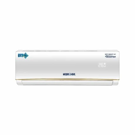 Bruhm 1HP Wi-Fi Smart Inverter Split AC 9000BTU (Bruhm Black Glass, Black, R32, With Kit) (BAS-091HPB)