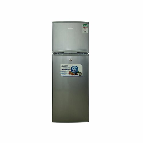 Bruhm 181L Double Door Refrigerator (Silver Door, Grey Body) (BFD-195MD)