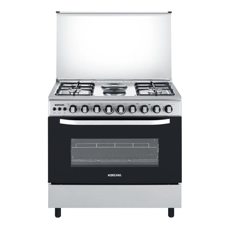 Bruhm Bruhm 90x60 Gas Cooker 4 Gas Burners + 2 Electric with Gas Oven (Black Finish) (BGC-9642IB)
