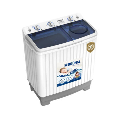 Bruhm 8kg Twin Tub Semi-Automatic Washing Machine (Cleaning Filter, Transparent Lid, Wind Jet Dry) (BWT-080H)