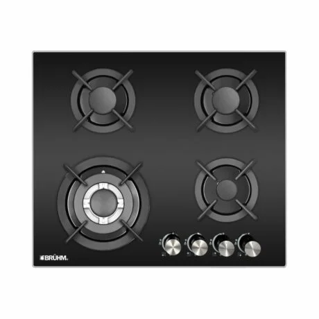 Bruhm Bruhm Built-In Hob 4 Gas Burners (Black Glass, Flame Failure Device, Auto Ignition, Pool Type Burners) (BHG-6640FG)