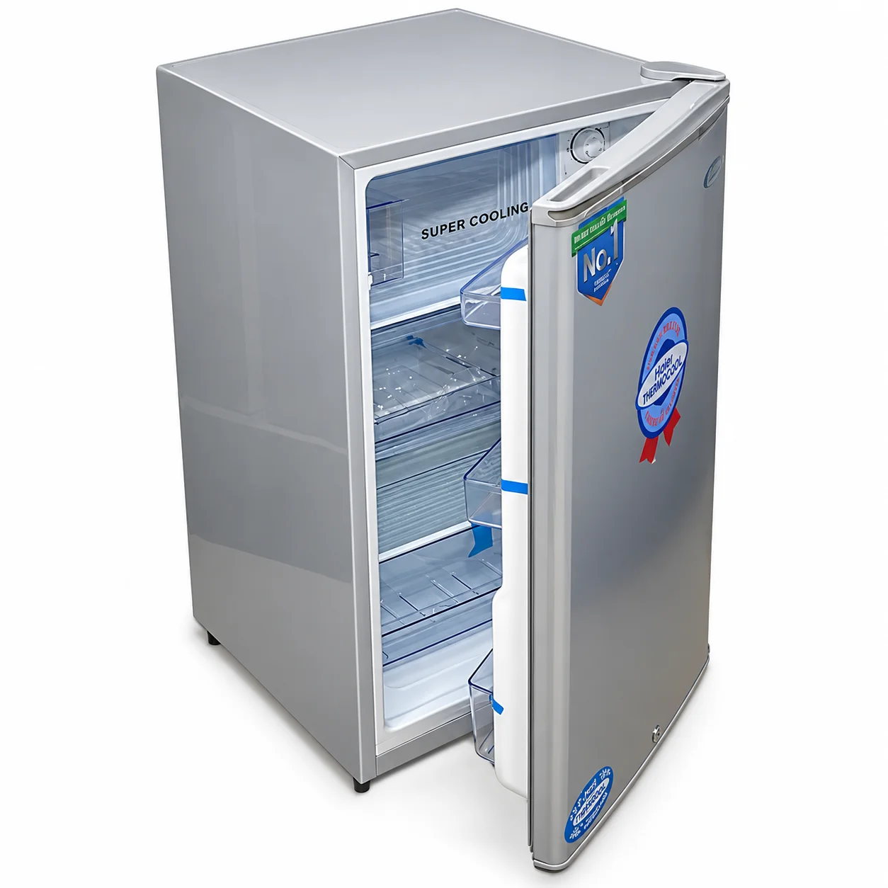 Haier Thermocool Haier Thermocool Single Door Refrigerator, Direct Cool (Silver, R600a) (HR-134MBS)