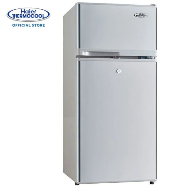 Haier Thermocool Double Door Top Mount Refrigerator, Direct Cool (Silver, R600a) (80BEX)