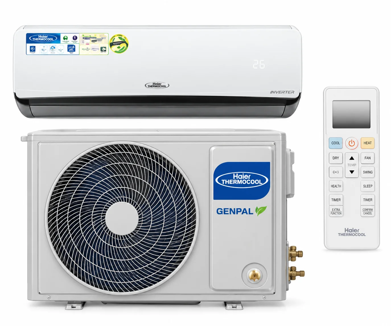 Haier Thermocool 2HP Split Air Conditioner, GenPal Generator-Friendly, Energy Series (HSU-18CINP-QB01)
