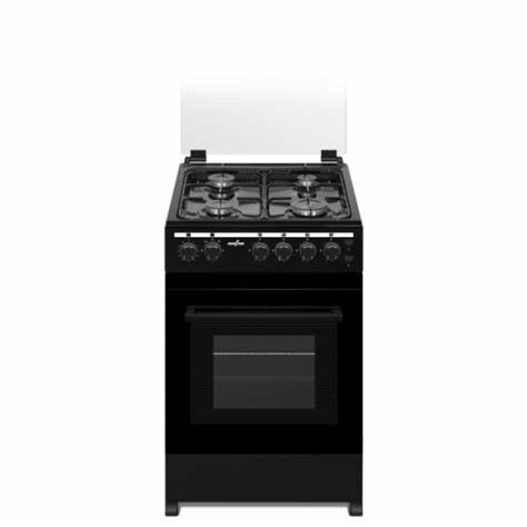 Kenstar 50x50, 4 Burner, Auto-Ignition, Thick Pan Support, Glass Cover, Double Layer Door, Oven Lamp, Black Cooktop (KS-GCX5050-4E)