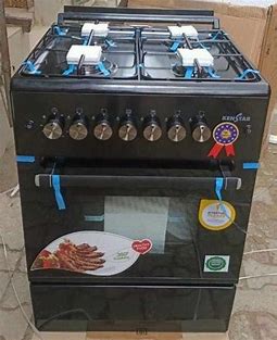Kenstar 50x50, 4 Burner, Auto-Ignition, Thick Pan Support, Glass Cover, Double Layer Door, Oven Lamp, Black Cooktop (KS-GCX5050-4E)