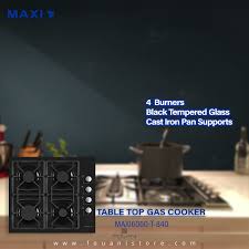 Maxi 6060 T-840 4 Burner Table Top Gas Cooker