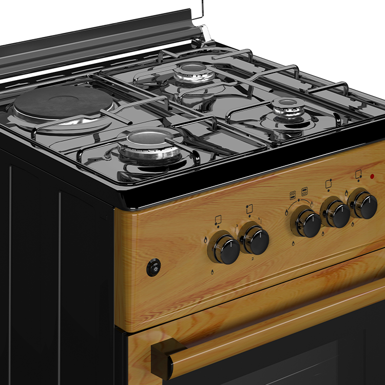 Maxi 3 Gas + 1 Electric Standing Gas Cooker 6060(3+1) WOOD (Wood)