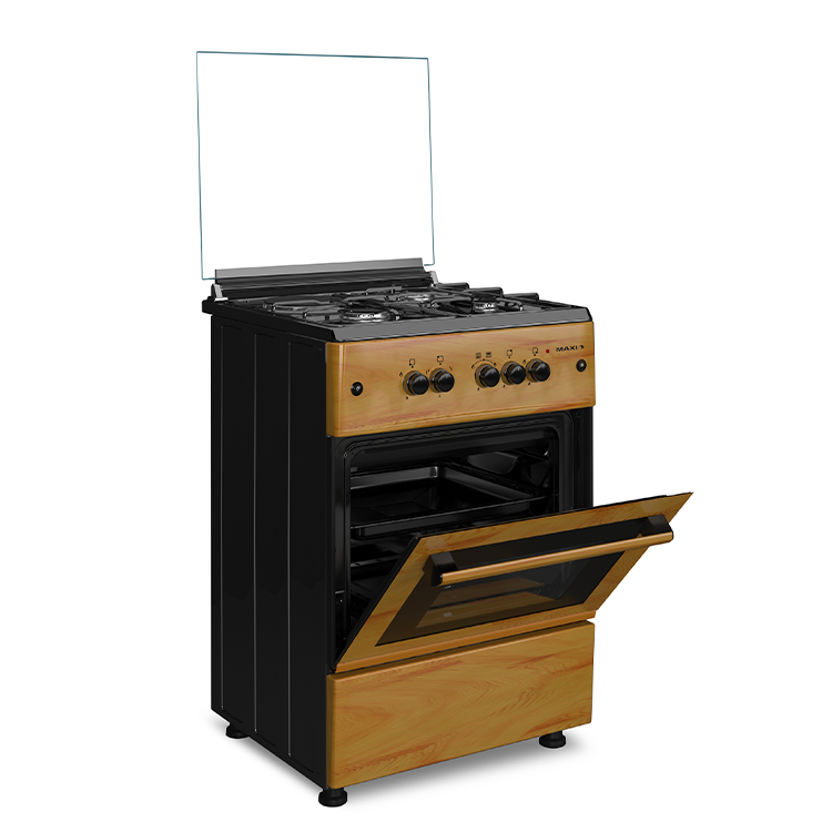 Maxi 3 Gas + 1 Electric Standing Gas Cooker 6060(3+1) WOOD (Wood)