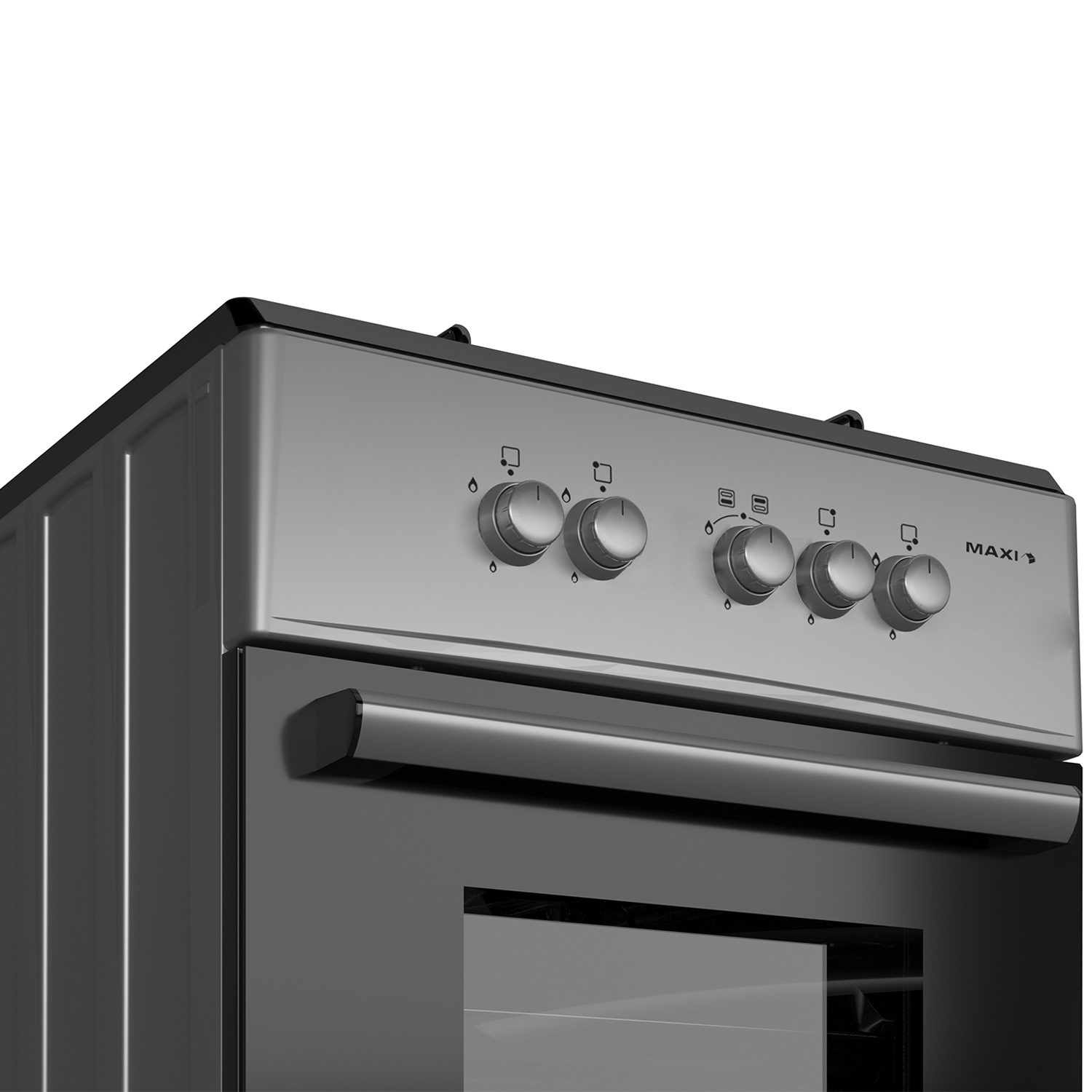 Maxi 4 Burner Standing Gas Cooker 6060 4B BASIC BLACK GREY