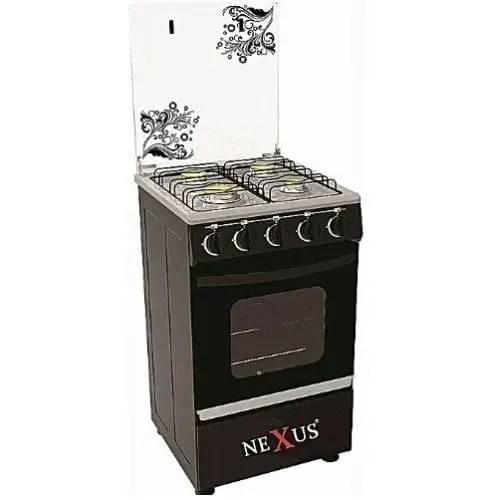 Nexus GCCR-NX-5055Bc(4+0) Gas Cooker Black- Ignition (GCCR-NX-5055BC(4+0))