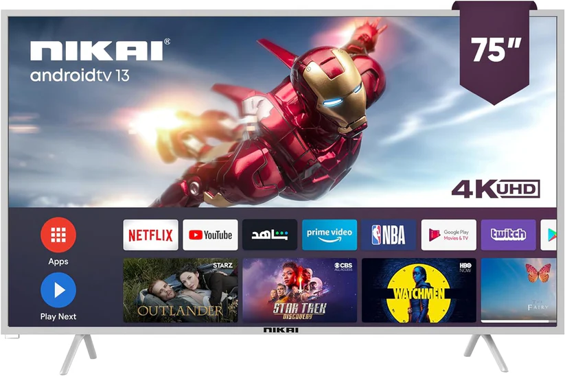 Nikai 75-Inch 75" UHD SMART 4K LED TV, WebOS, 1.5GB RAM, 8GB Flash, Frameless, Bluetooth (NIK75MEU4STN)