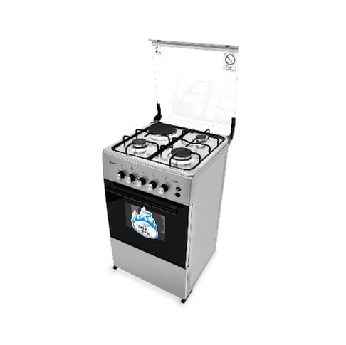 Scanfrost 50X50 3 Gas Burners 1 Hot Plate With Gas Oven, Grill, Ignition Grey (SFC5312S)