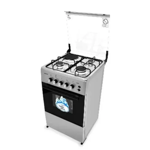 Scanfrost 50X50 3 Gas Burners 1 Hot Plate With Gas Oven, Grill, Ignition Grey (SFC5312S)