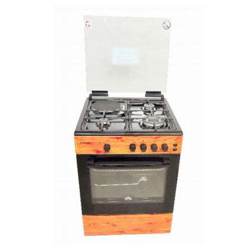 Scanfrost 60X60 3 Gas Burners( 1Wok) 1 Hot Plate Wood Finish (CK6312NG)