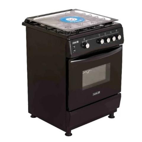 Scanfrost 60X60 4 Gas Burners With Gas Oven, Grill, Burner Ignition Black (CK6400B)