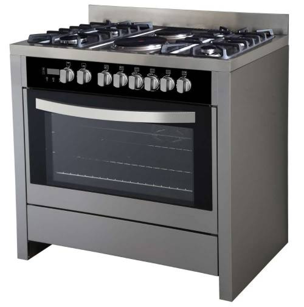 Scanfrost 90X60 5 Gas (1WOK) With Oven, Grill, Full Auto Ignition Inox Finish (SFC9502SS)