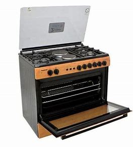 Scanfrost 90X60 4 Gas 2 Hotplate With Gas Oven, Electric Grill, Ignition Wood Finish, Top Glass (SFC9426NEF)