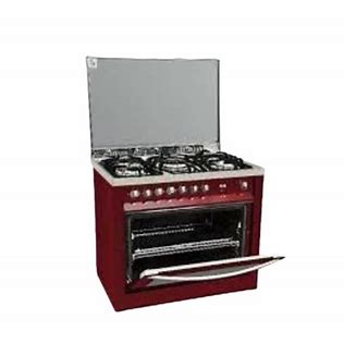 Scanfrost 90X60 5 Gas , 1 WOK Inox Finish, Top Glass Burgundy Red (PRG96G2G)
