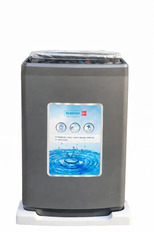 Scanfrost 8KG Top Load Fully Automatic with St. Steel Drum & Grey Colour (SFWMTLXQB80)