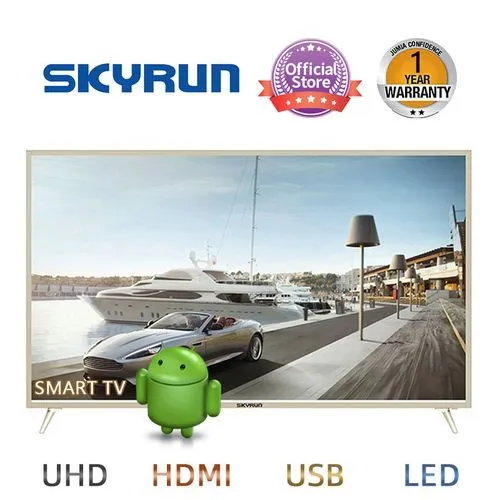 Skyrun 50-Inch 50" 4K UHD TV,2HDMI, 2 USB DIVX,1 AV , Smart , WI FI,Web Browsing (SMART LED-50XM/N80D)