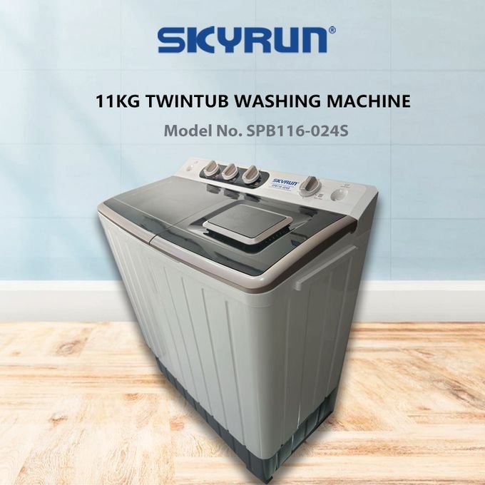 Skyrun 11Kg Twin Tub Semi Automatic, Classical Design (SPB116-024S)