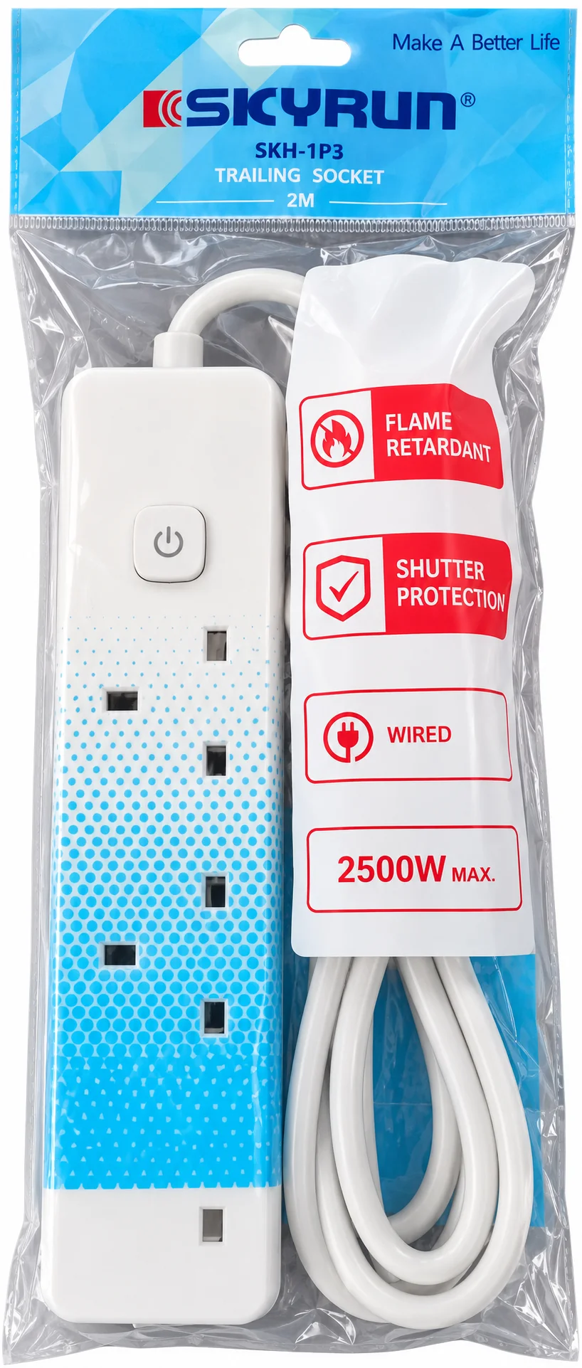 Skyrun 2M,2500Wmax,safe&reliable,flame retardant,long-lasting,child safety door (SKH-1P3)