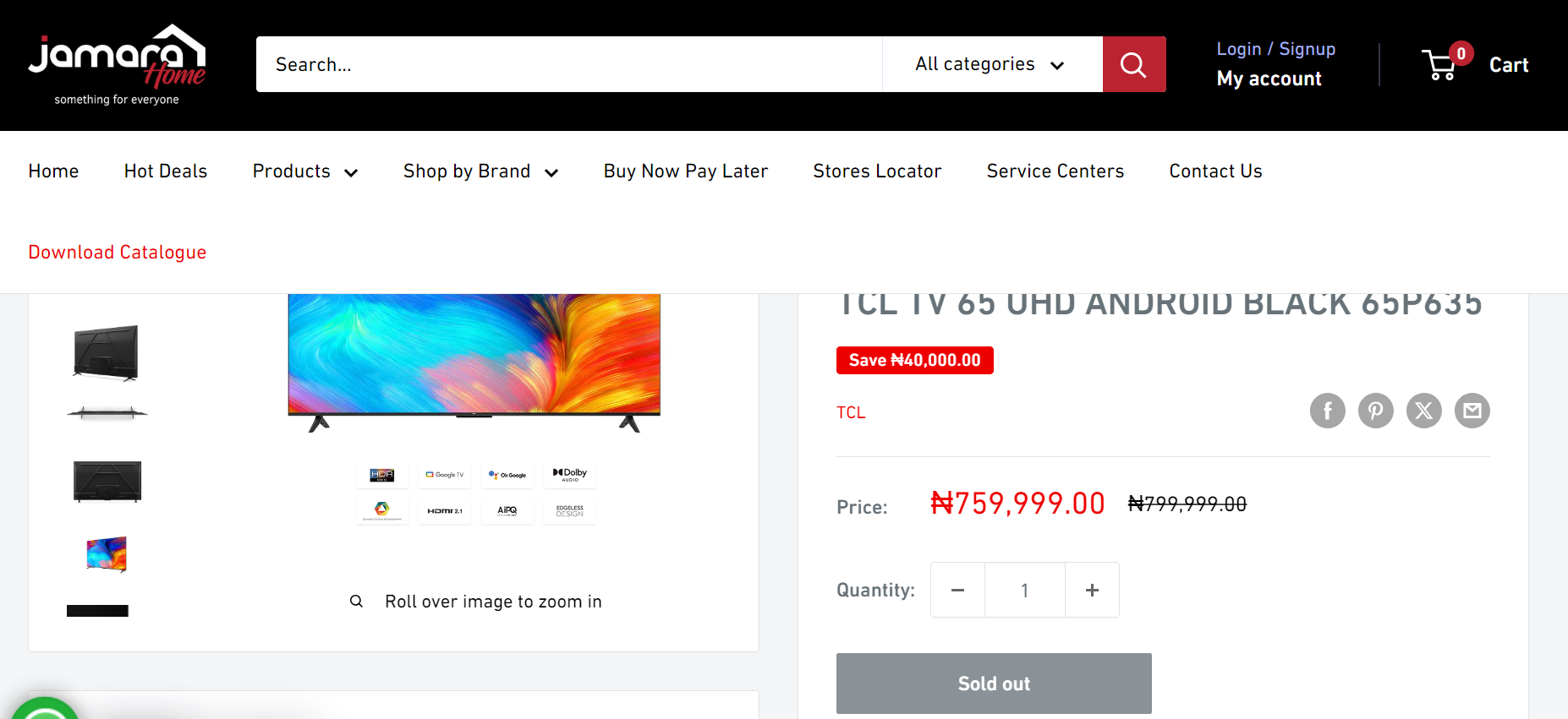 TCL 65" 65P635 4K UHD Google TV